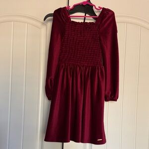 Tahari Rich Ribbed Burgundy Kids Dress 6